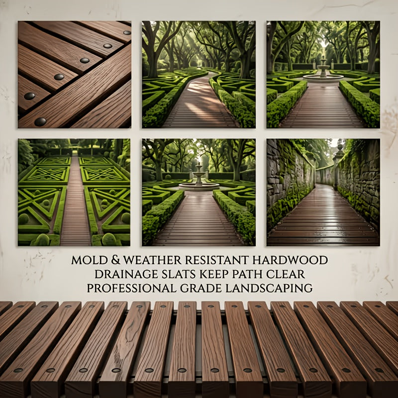 Roll-Up Wooden Garden Walkway, Slip-Resistant And Weather-Resistant Outdoor Path, Suitable for Lawns, Terraces, Courtyards, And Flower Bed Edges