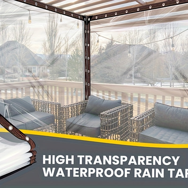 [Transparent Rainproof Tarpaulin] Take A Picture And Send The Lanyard - 1pc Of Thickened Waterproof And UV-proof PE Tarpaulin, with Sealed Edge + Ring Hole, Suitable for Courtyard/chicken Coop/greenhouse/camping, Durable And Anti-aging!