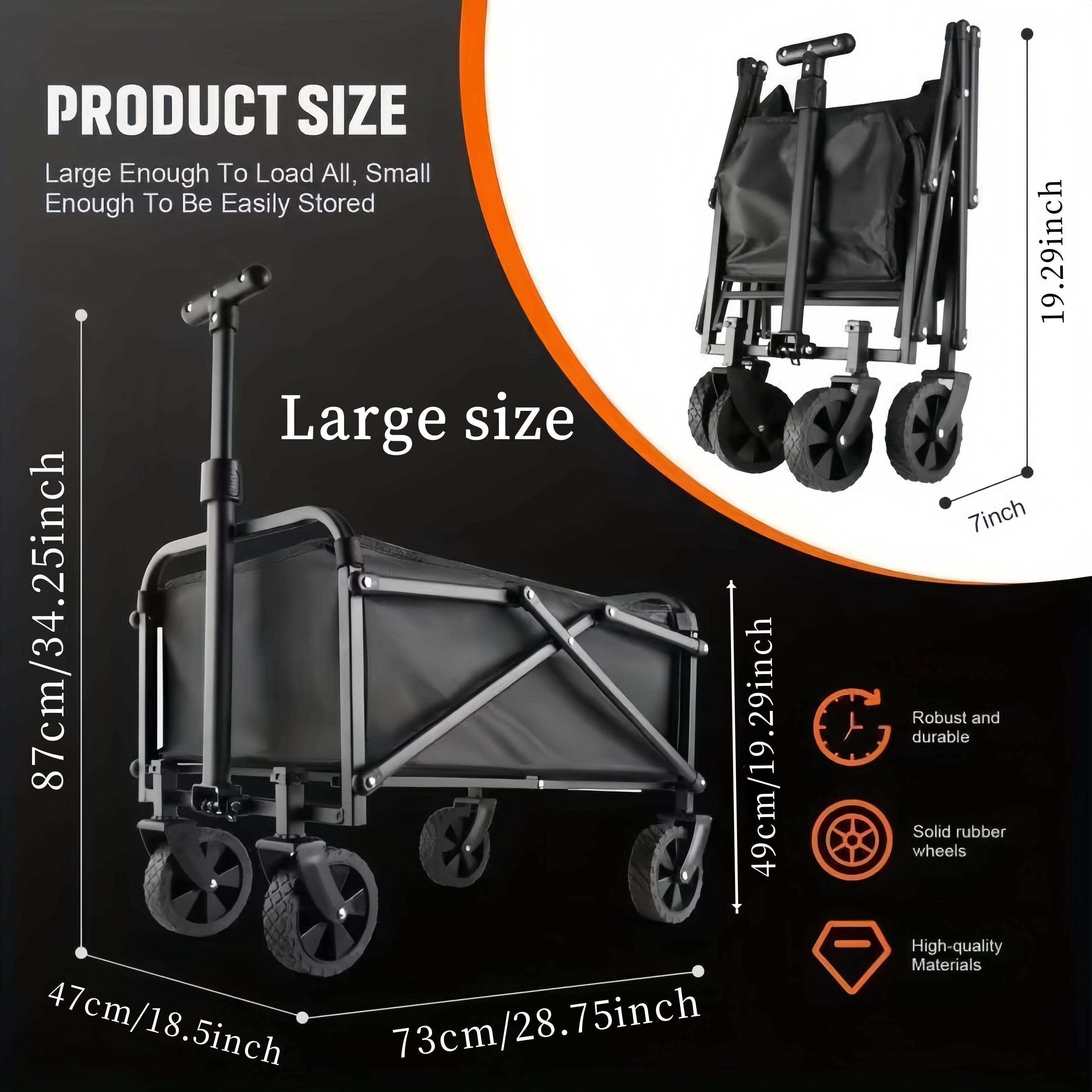 XMT Outdoor UV-resistant Folding Camping Cart, Featuring UV-resistant And Anti-aging Fabric That Resists Fading During Prolonged Outdoor Use