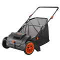 VEVOR Push Lawn Sweeper, 21-inch Leaf & Grass Collector, Strong Rubber Wheels & Heavy Duty Thickened Steel Durable to Use with Large Capacity 3.5 cu. ft. Mesh Collection Bag, 2 Spinning Brushes