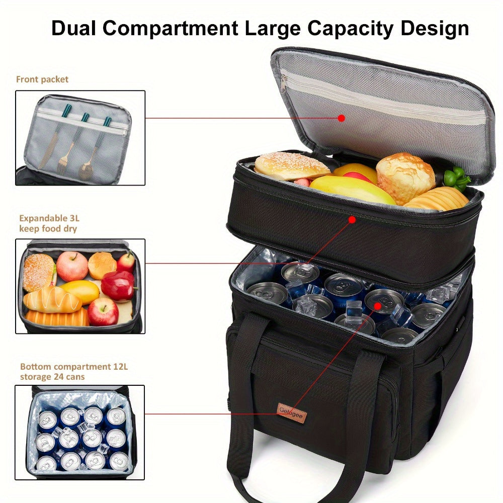 Multi-Use Adjustable Cooler Bag - Sports Wind And Ice Storage for Camping Picnic, Large Capacity Thermal Tote with Shoulder Strap, Men Women Adults Outdoor Work Travel Gear Non-Food Direct Contact