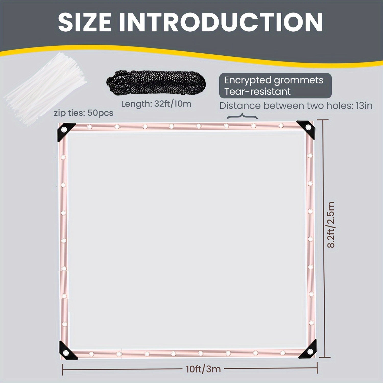 Clear Tarps Heavy Duty Waterproof (Increased Grommets, Windproof Rope And Ties) Poly Tarpaulin Outdoor Garden Rainproof Covering, Clear Vinyl Tarp for Patio, for Covering Henhouse Porch Canopy