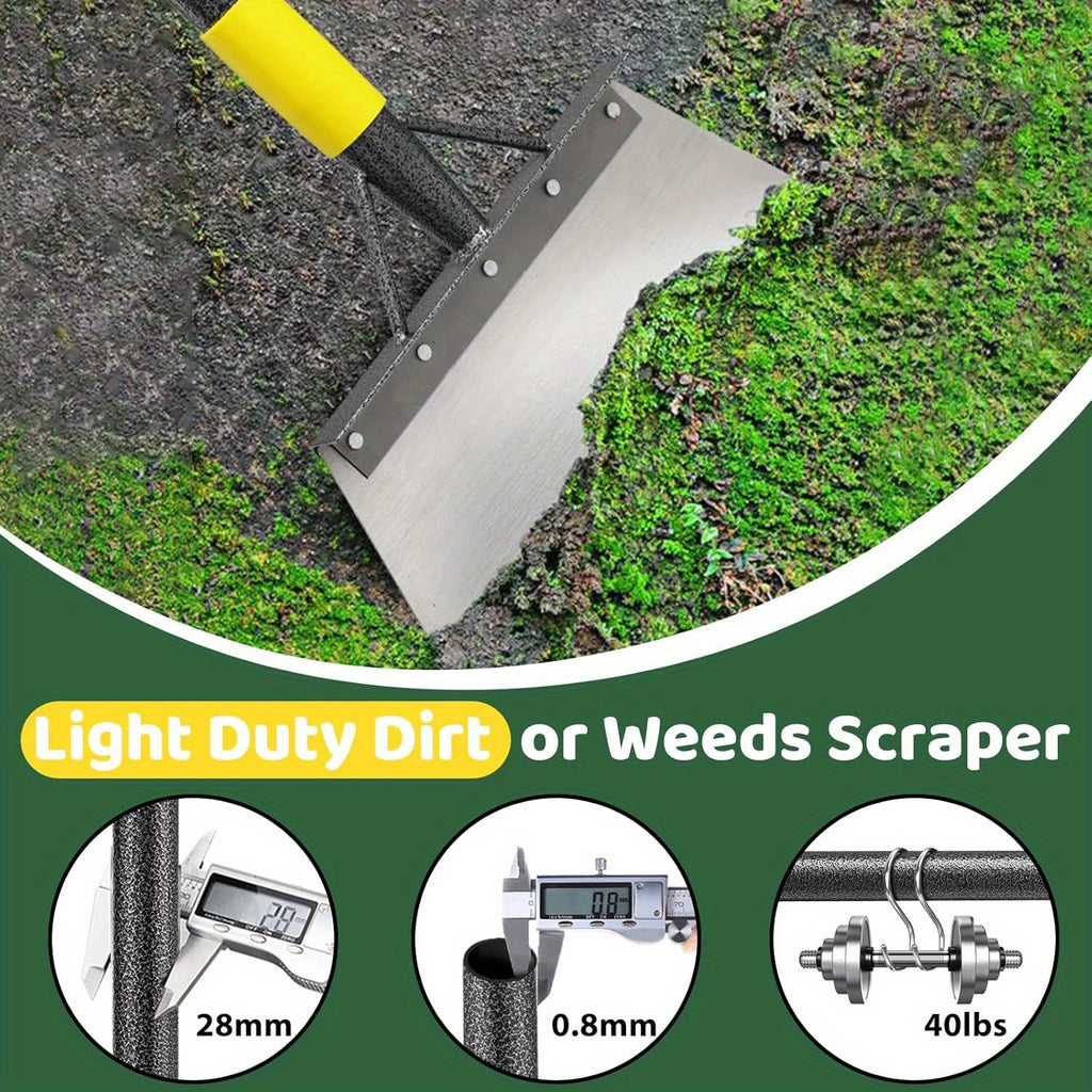 YEYEBEST Garden Flat Shovel Scraper, 60/74/88 Inch Long Multifunctional Garden Cleaning Shovel Available for Selection, Heavy Duty Floor Scraper Long Handle, Metal Weeding Scraper for Lawn Edging, Snow Ice Removal