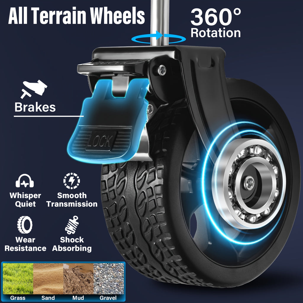 360/ 520/580/600 Lbs Collapsible Wagon Cart with Wheels Foldable - Folding Utility Heavy Duty Wagons Carts for Grocery Sports Garden Shopping Camping