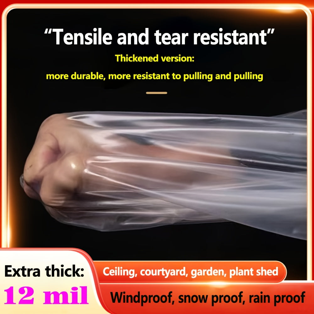 1pc UV-Resistant Transparent Tarp - Waterproof, Windproof & Dustproof Plastic Cover for Gardens, Balconies, Greenhouses & Succulents, Garden Houses
