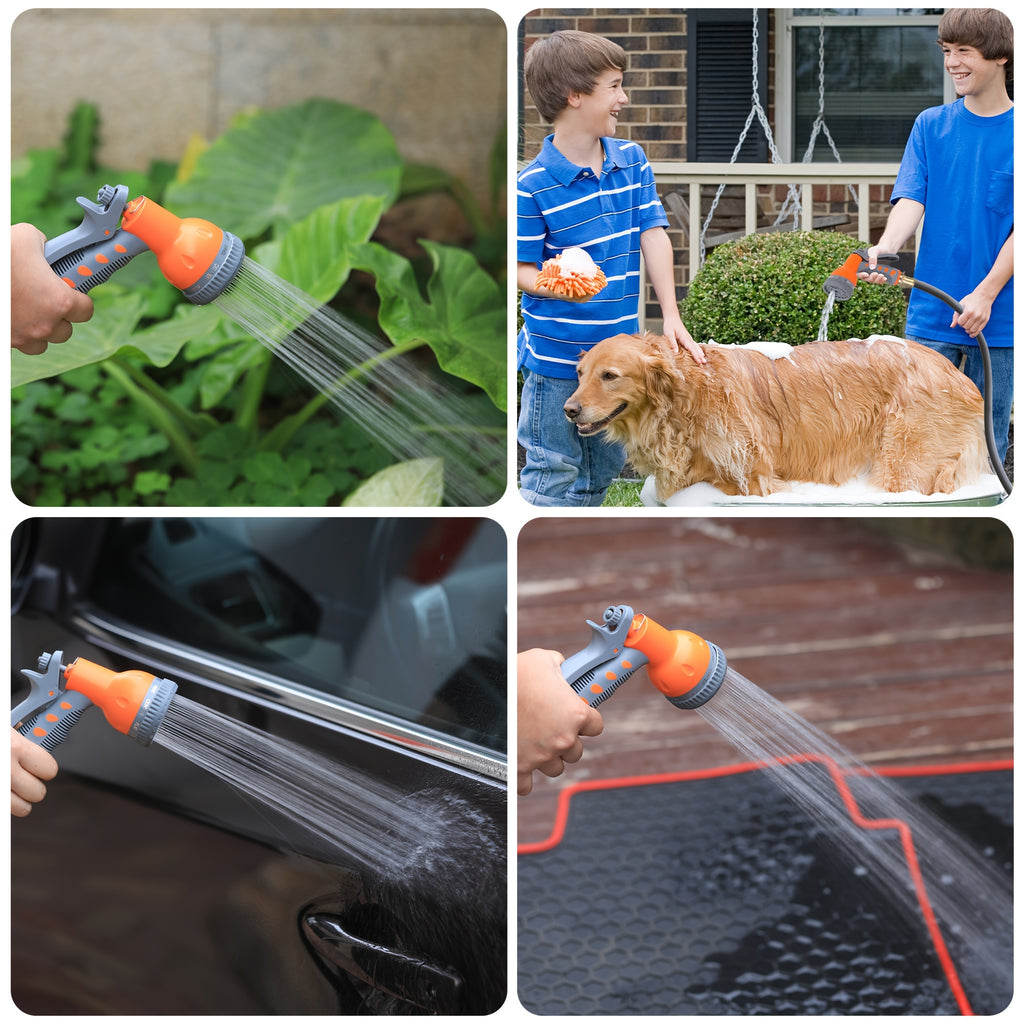 1pc EUKER Automatic Garden Hose Reel with 9-Function Sprayer, 180° Swivel, Automatic Rewind & Slow Return System, 100ft/28+2m Length, 1/2" Hose, 1/2" Hose Reel