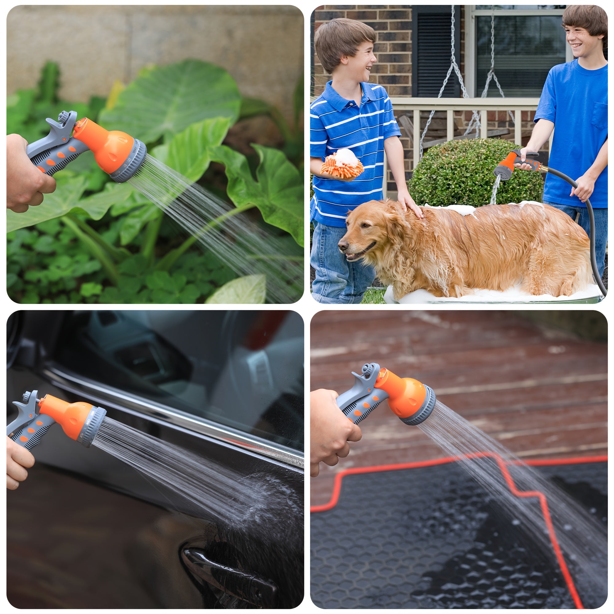 1pc EUKER Automatic Garden Hose Reel with 9-Function Sprayer, 180° Swivel, Automatic Rewind & Slow Return System, 100ft/28+2m Length, 1/2" Hose, 1/2" Hose Reel