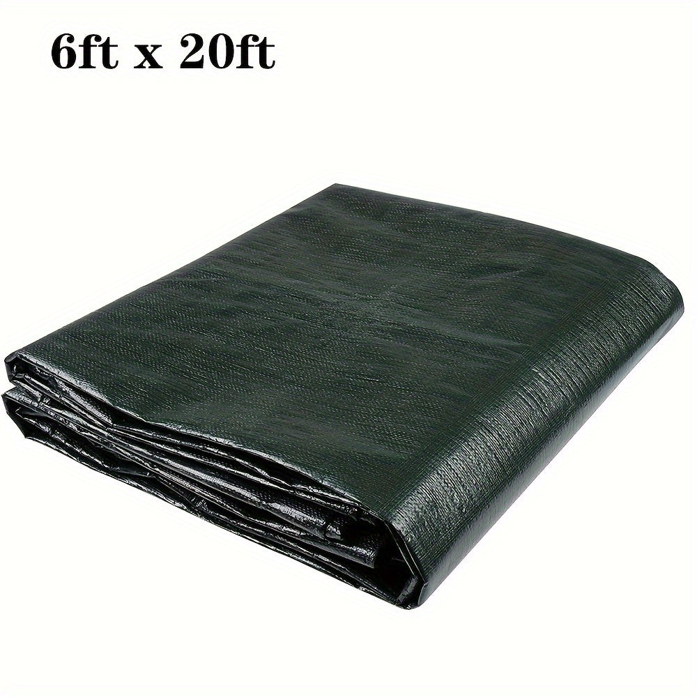 [Heavy Duty Waterproof Tarp] Heavy Duty Tarp, Waterproof 5 Mil Thick Green Plastic Tarpaulin Cover for Outdoor Patio Garden Use, UV Resistant, Poly Tarps for Trailer Car Truck Bike Pool Firewood