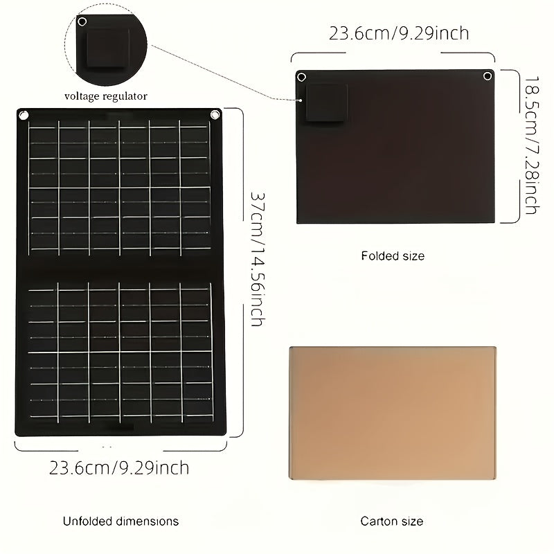 A Compact And Effective 6W 6V Solar Charger with a Foldable Design, Ideal for Quickly Powering Security Cameras, Power Stations, Laptops, Tablets, And Providing Emergency Energy Backup with a Stable Voltage Output