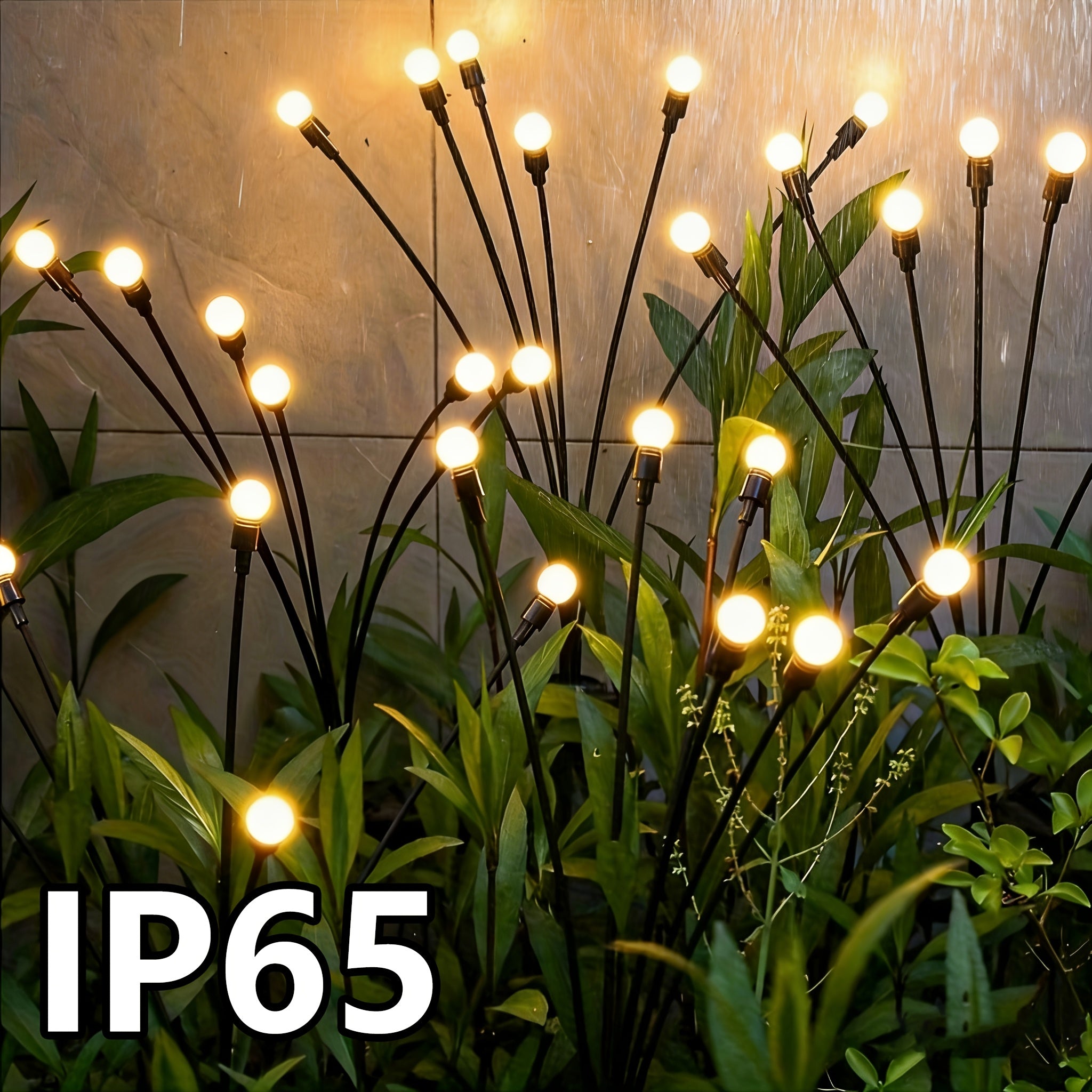 8-Pack Solar Lawn Firefly Lights, Each Bulb 8 Lumens Brightness, IP65 Splash-Proof - Add LED Firefly Ground Stake Garden Decorative Lights - Venue Ramadan Festival Decorative Lights