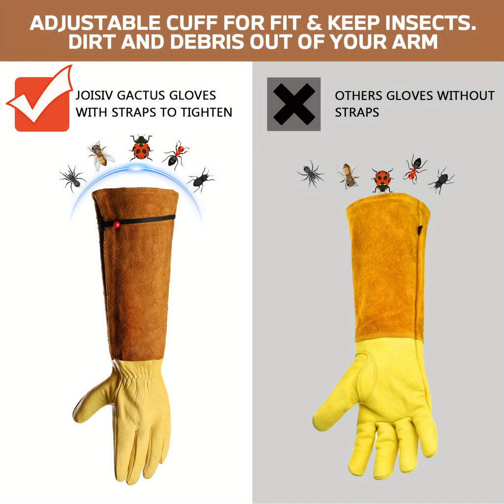 1 Pair JOISIV Gardening Gloves For Men & Women, Thorn Proof Rose Pruning Gloves With Adjustable Cuff, Long Garden Gloves Ideal Garden Gifts & Tools For Gardener, Yard Work