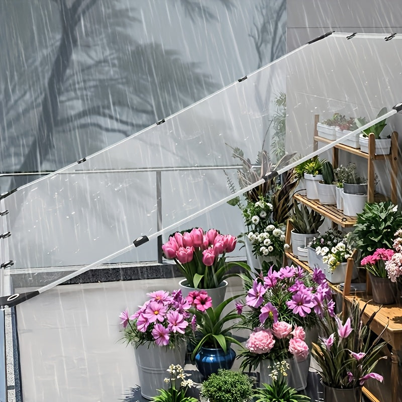 The 20 - Mil Thickened Transparent Rain - Proof Cloth Comes with A Hanging Rope As A Gift. The High - Density PVC Coating Is Waterproof And Anti - Permeable! The Metal Eyelet Design Strengthens Fixation And Prevents Being Blown By The Wind. It Can