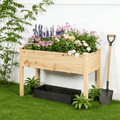 Costoffs Fir Wood Garden Bed Planter Box Raised Vegetables Flowers Bed Elevated Planter for Garden and Yard