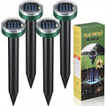 4 Pack Mole Repellent Solar Powered Gopher Repellent Ultrasonic Solar Powered Sonic Mole Deterrent Stakes Snake Groundhog Repellent for Yard Garden Lawn