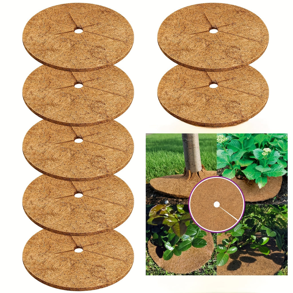 7 Pieces Of Coconut Fiber Cover Ring Tree Protection Mat, 15.7 Inch Coconut Shell Tree Protection, Tree Ring Mat Tree Tray Plant Mulch, Suitable For Indoor Or Outdoor Use