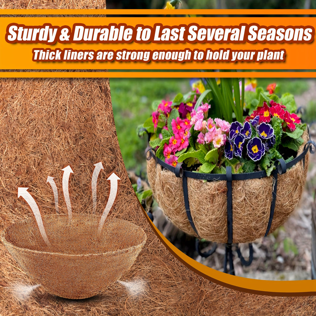 4PACK/6PACK 12/14/16/18 Inch Round Coconut Plant Liners, Hanging Baskets Inserted Into POTS, Suitable For Yard Garden Growers