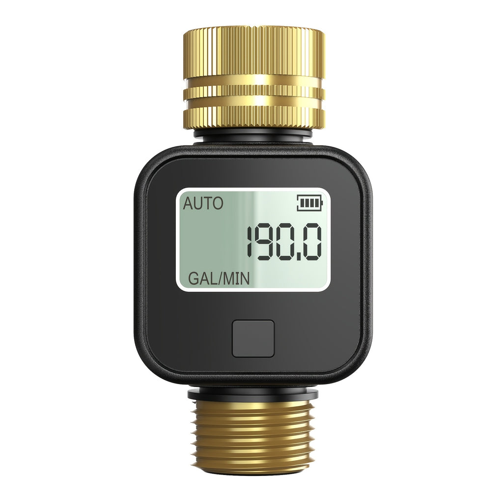 INSOMA Water Flow Meter with Brass Inlet And Outlet Metal Thread, IP55, Measure Gallon/Liter Consumption And Flow Rate for RV Water Tank Filling