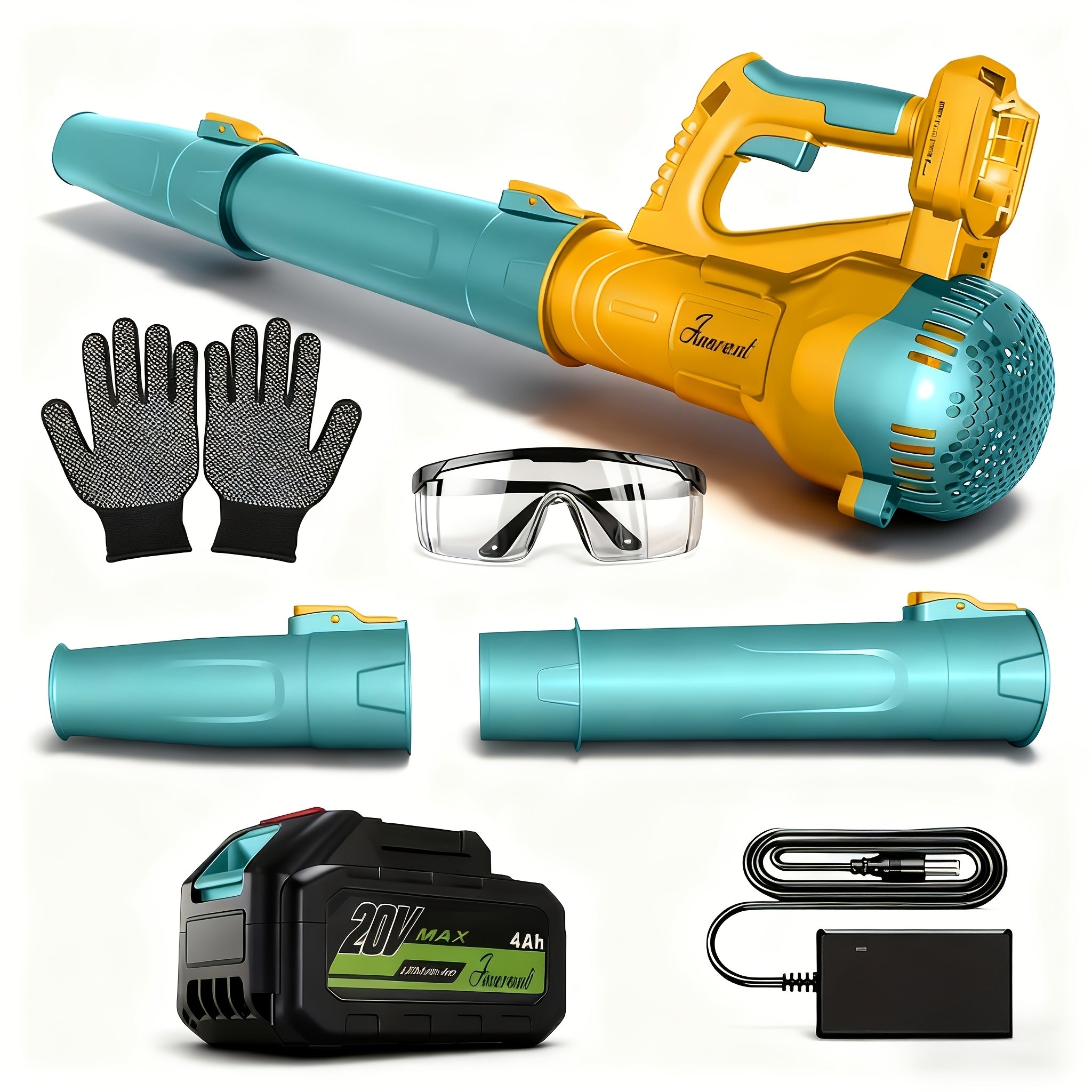 High-Power Cordless Leaf Blower 580 CFM/ 160 MPH Airflow 6-Speed Adjustable Extension Nozzle Ergonomic Non-Slip Handle Lightweight Design Ideal For Lawn Care And Yard Cleanup The Perfect Gift Choice