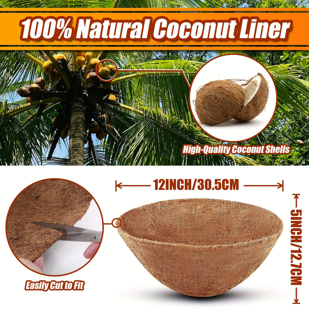 4PACK/6PACK 12/14/16/18 Inch Round Coconut Plant Liners, Hanging Baskets Inserted Into POTS, Suitable For Yard Garden Growers