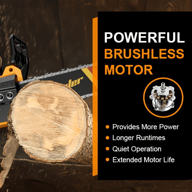 Flash [Free Battery*2/1] 12"/8"/6" Cordless Chainsaw with Auto-Lubrication & Tool-Free Chain Tension | 4.0Ah Li-ion Battery & Overload Protection | Compact Lightweight Design for Women/Seniors | Cuts Trees/Limbs, Black Friday Discounts