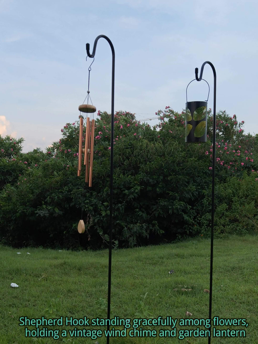 Shepherd Hooks for Outdoor, 2/4 Pack 63 Inch Bird Feeder Pole with 5 Prongs Base for Hanging Lantern, Hummingbird Feeder, Lightweight Plant, Shepherds Hook for Bird Feeders for Outside