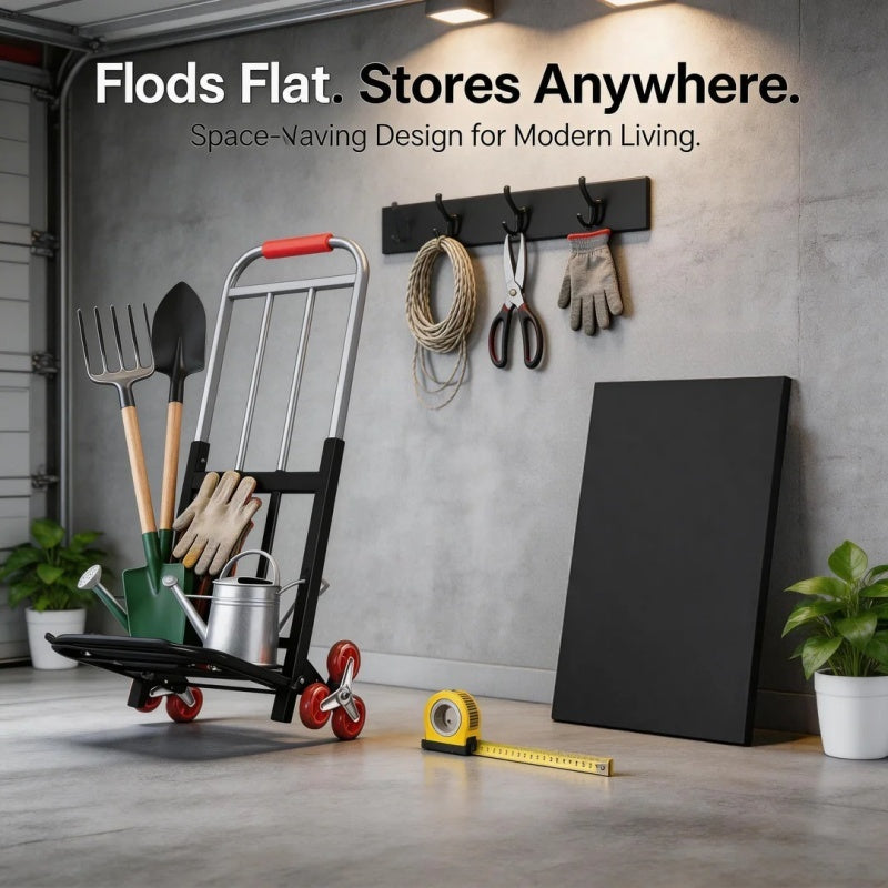 Portable Heavy-Duty Gardening Folding Cart | Equipped with Adjustable Buckles, Climbing Wheels, and Portable Lifting Function, Triangular Wheel Design, Easy to Store and Fold, High Load Capacity, Very Suitable for Transporting Heavy Items up and Down