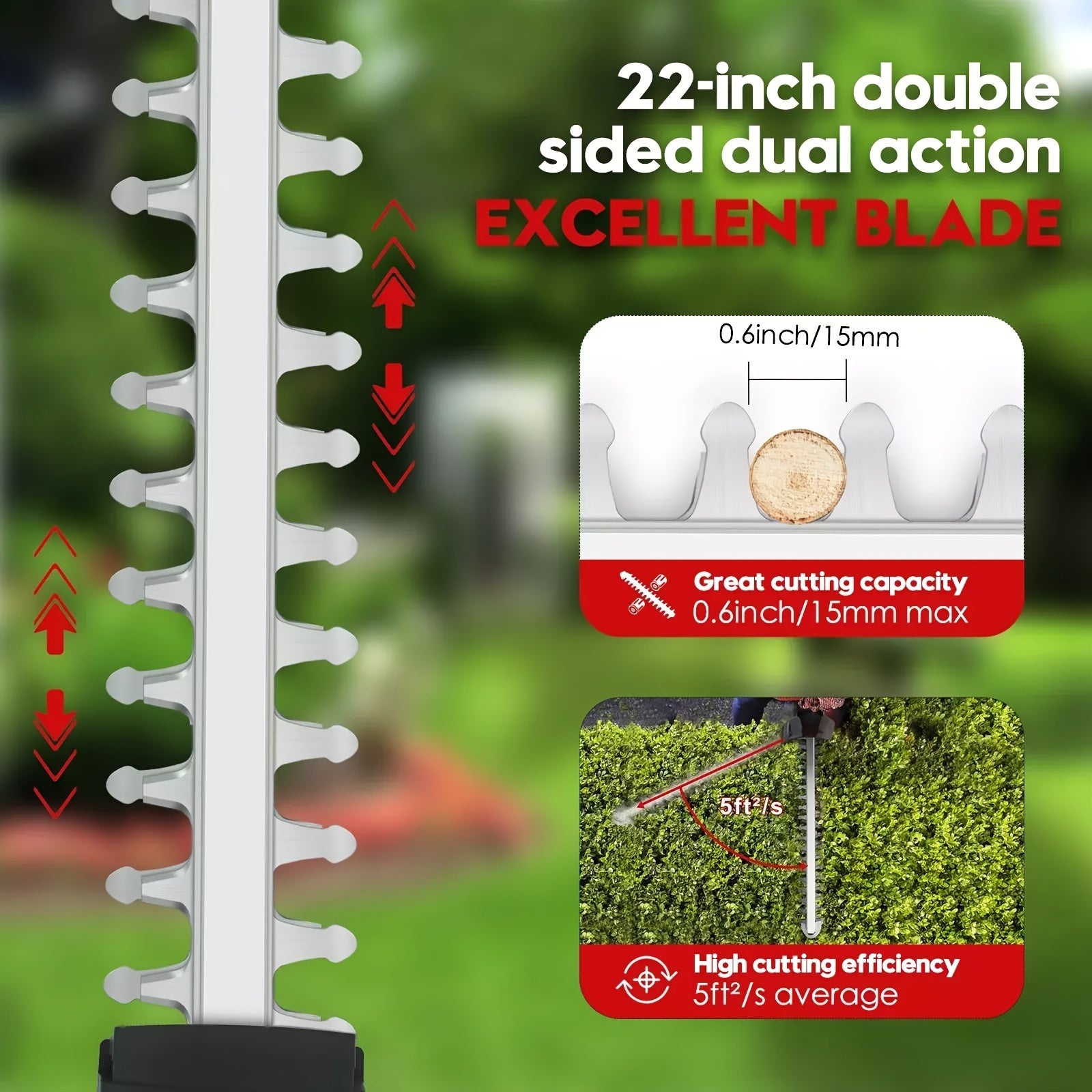 [Cordless Hedge Trimmer]21V Cordless Hedge Trimmer, Handheld Battery Powered Hedge Trimmer, 1500 RPM Shrub Trimmer, Lightweight & Compact, Battery And Fast Charger Included, Suitable for Lawn, Yard, Garden, Halloween Gift, Christmas Present