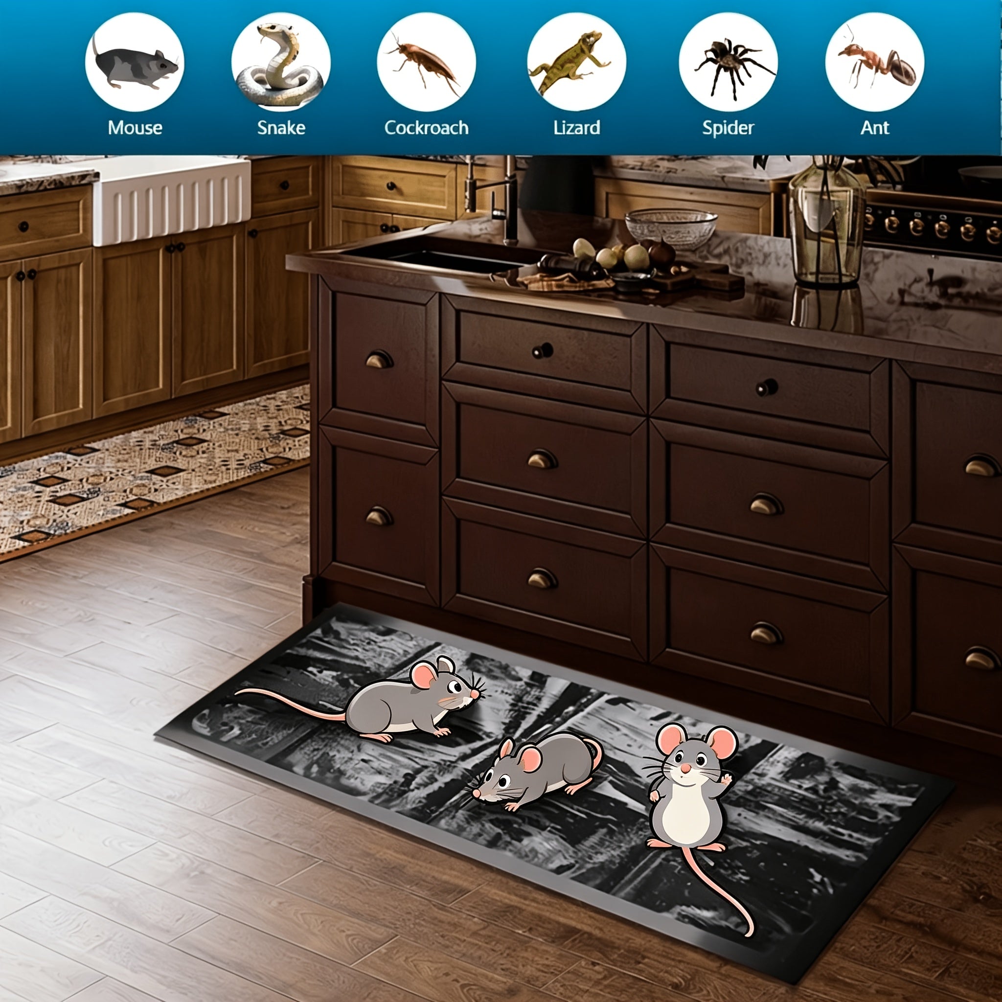 [Non-Toxic Mouse Trap] 4/8pcs Sticky Mouse Carpet Trap-47.24 Inches/23.62 Inches Strong Adhesive Mouse Trap, Non-Toxic, Suitable for Home Gardens, Warehouses And Other Places, No Need for Electricity, Inconspicuous And Convenient to Set Traps