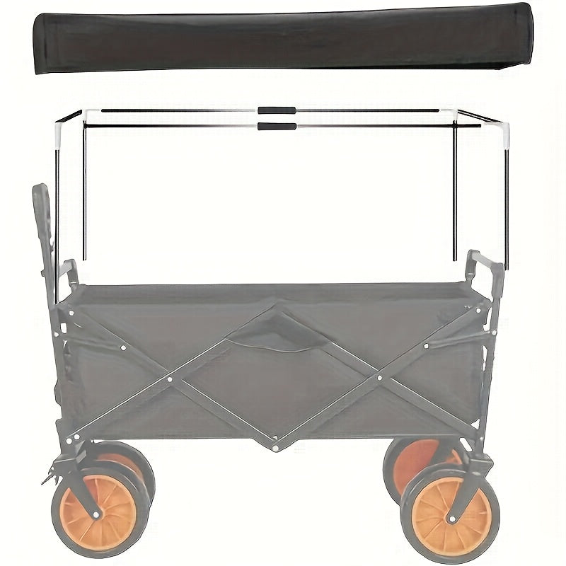 1pc Metal Frame Camper Canopy, Removable Awning, Quick-install, UV-resistant, Washable, Portable Cover, Universal Replacement Parts, Suitable for 33.8-37 Inch Folding Multi-purpose Vehicles, Beach Trailers, Pet Strollers (canopy Only)