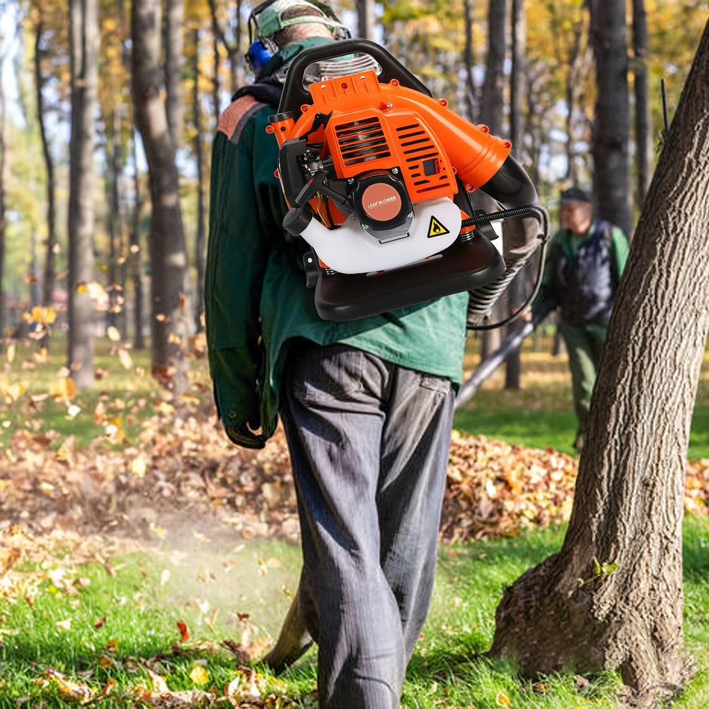 70.92 "x 17.73" X 17.73" Air-cooled Two-stroke Gas Engine, Backpack Style Blade Blower, High-power Two-stroke Strong Wind ABS Garden Backpack Style Snow Blower (orange)