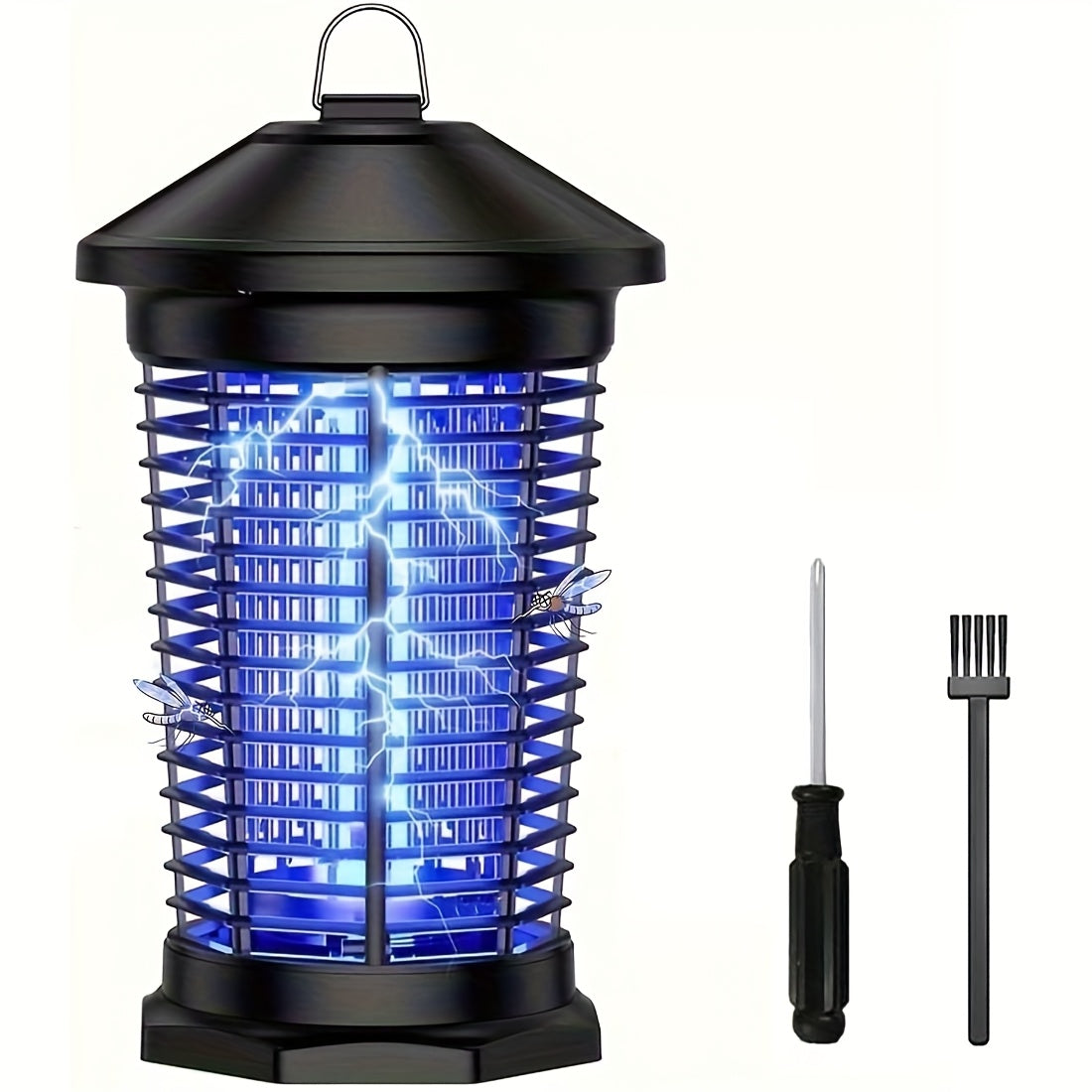 [Indoor & Outdoor Use] Ultimate Portable Mosquito Killer 4000V Electric Mosquito Zapper, UV Attractant + Diamond Grid, Indoor & Outdoor Use, Perfect For Home, Backyard & Camping!(Free Screwdriver And Cleaning Brush)