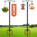 90 Inches 2pcs Adjustable Garden Shepherds Hook, Heavy Duty Rust Resistant Metal Stake with 5-Prong Base, Perfect for Bird Feeders, Flower Baskets, Solar Lights, Lanterns And Wind Chimes, Ideal for Summer Fall Patio Yard Garden Decor