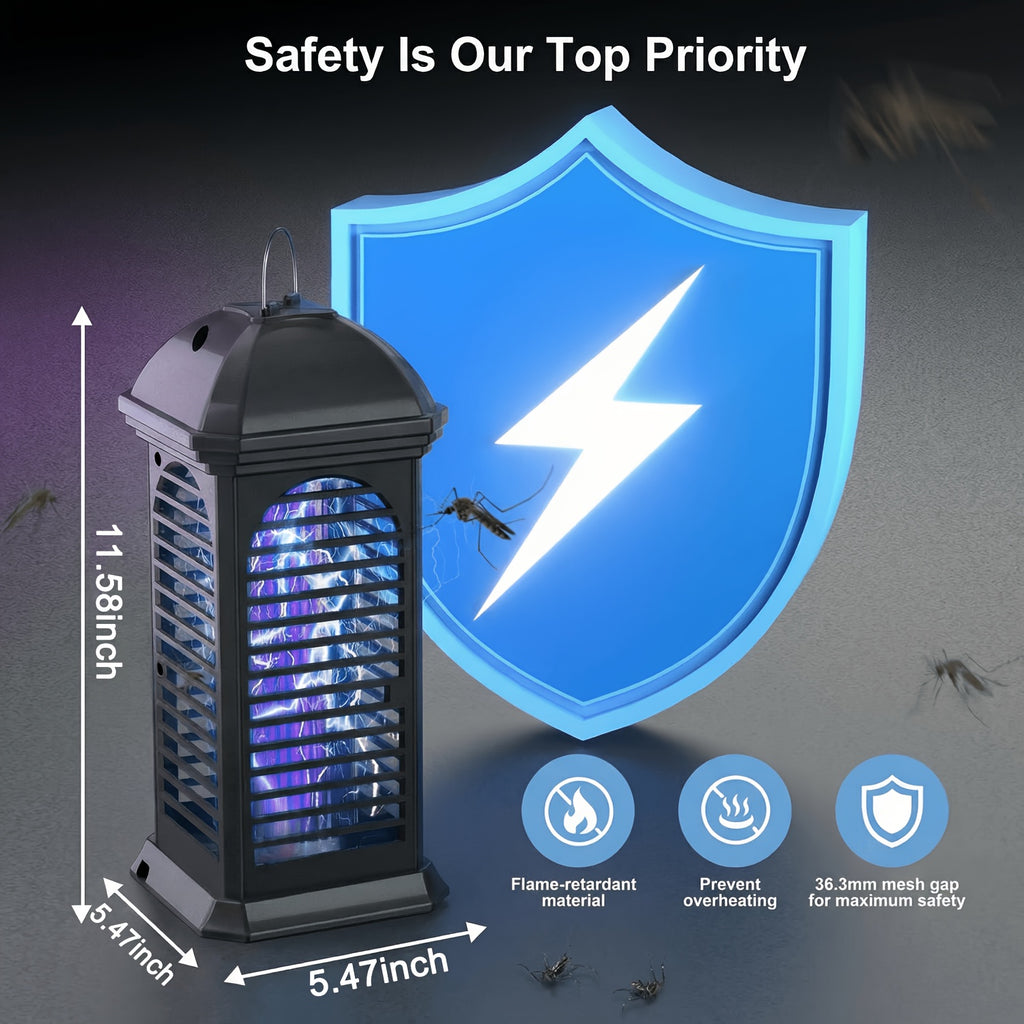 Bug Zapper, Mosquito Zapper, Fly Trap Mosquito Lamp, Electronic Bug Zapper Powerful Electric Mosquito Zapper Fly Killer - Metal Mesh for Home, Kitchen & Bedroom Gifts for Family And Friends
