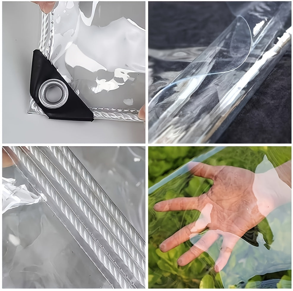 The 20 - Mil Thickened Transparent Rain - Proof Cloth Comes with A Hanging Rope As A Gift. The High - Density PVC Coating Is Waterproof And Anti - Permeable! The Metal Eyelet Design Strengthens Fixation And Prevents Being Blown By The Wind. It Can