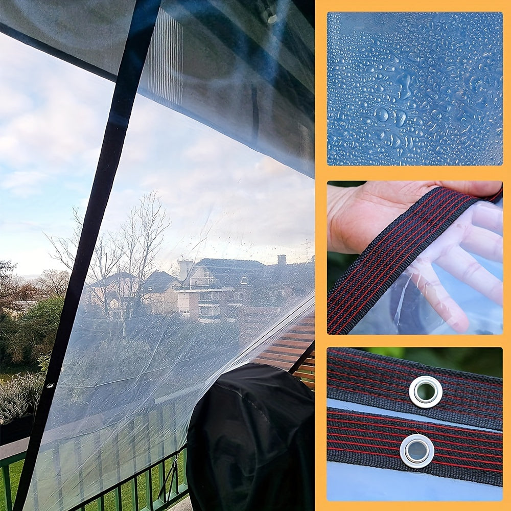 1pc UV-Resistant Transparent Tarp - Waterproof, Windproof & Dustproof Plastic Cover for Gardens, Balconies, Greenhouses & Succulents, Garden Houses