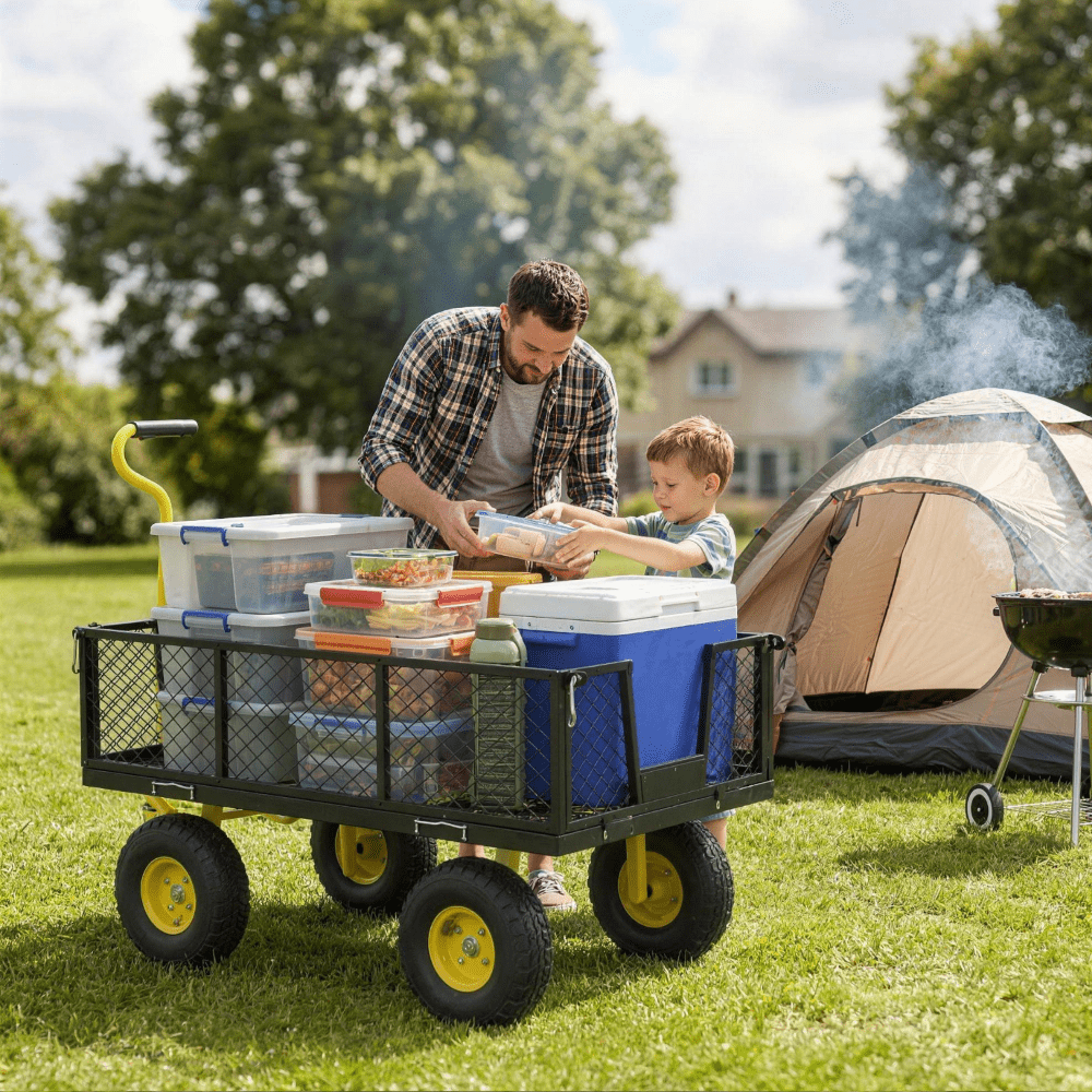 NorthSky Heavy Duty Garden Cart - 800lbs Load Capacity with 180° Rotating Handle, 10" All-Terrain Tires, Removable Sides for Easy Hauling, Off-Road Garden Wagon for Yard Work, Outdoor Utility Cart