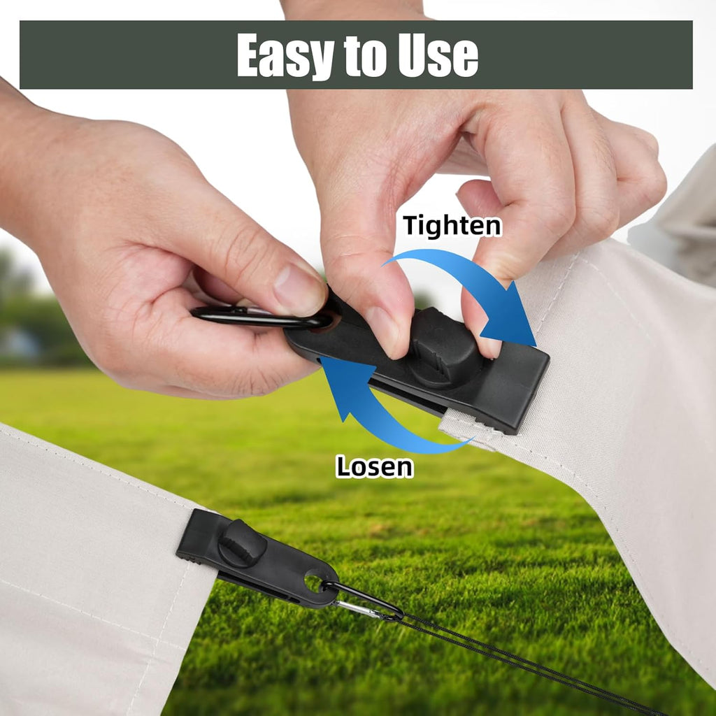 24pcs Set Of Portable Gazebo Curtain Weight Bags, Include 8 Weight Pockets, 8 Carabiners And 8 Clips, Sandbag Weights for Tents, Outdoor Curtains, Tablecloths