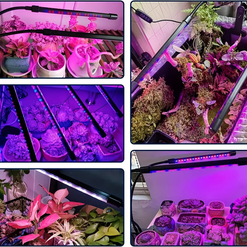Plant Grow Light LED Grow Light 4 Heads/2 Heads Grow Light Full Spectrum Clip-on Plant Grow Light With Blue Red LED Suitable For Indoor Plants 5 Levels Dimmable 3/9/12 Hours Timing Suitable For All Kinds Of Plant Growth, Valentine'S Day