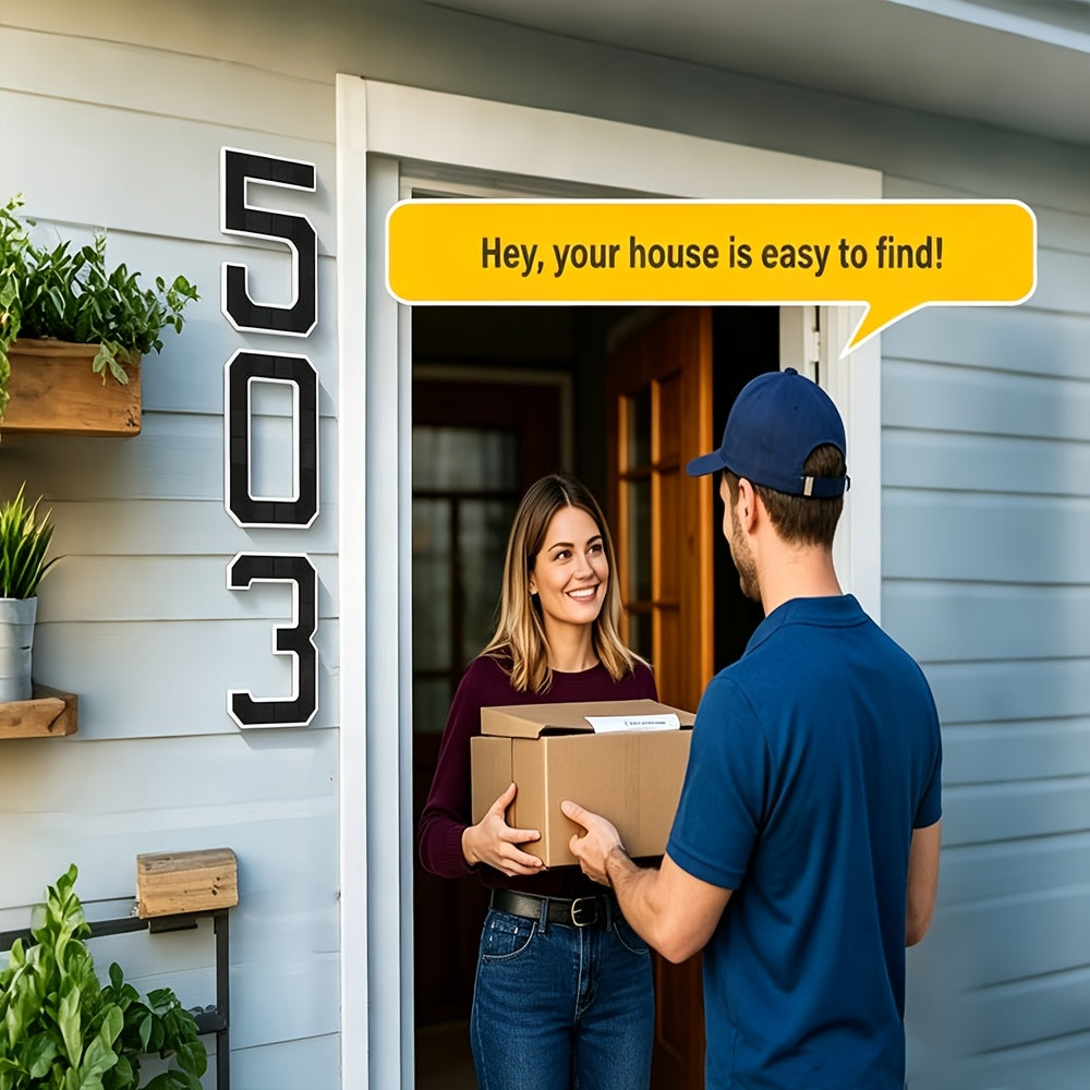 Upgraded 9-Inch Outdoor Solar House Numbering Light, IP44 /Intelligent Light Sensing, Home Address Light Suitable For: Courtyard Wall Exterior Lights/Porches/Residential Luminous Address Signs/Large Modern Style Lighting House Number Lights