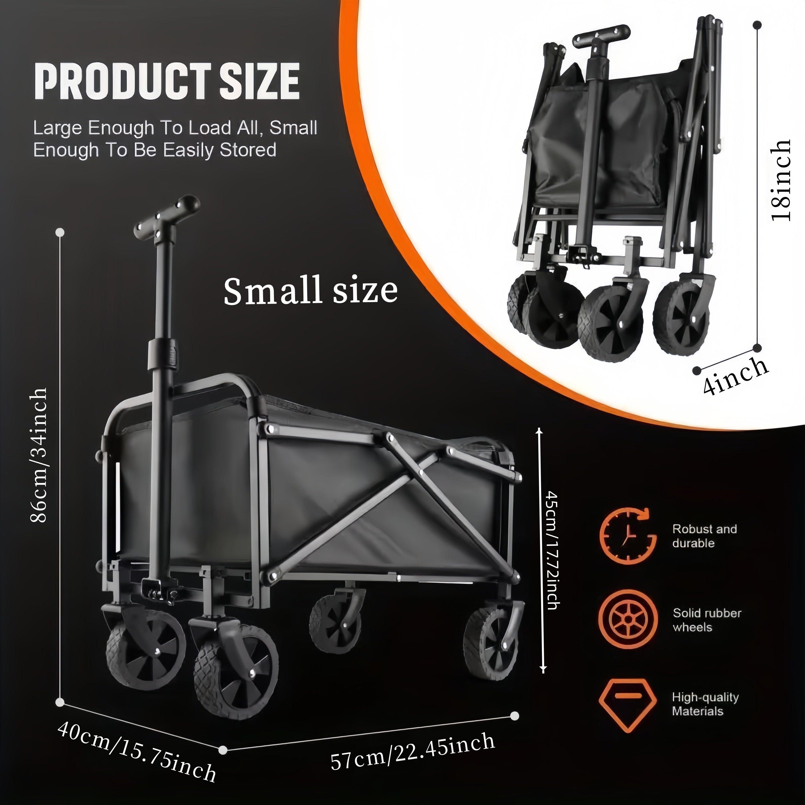 XMT Outdoor UV-resistant Folding Camping Cart, Featuring UV-resistant And Anti-aging Fabric That Resists Fading During Prolonged Outdoor Use