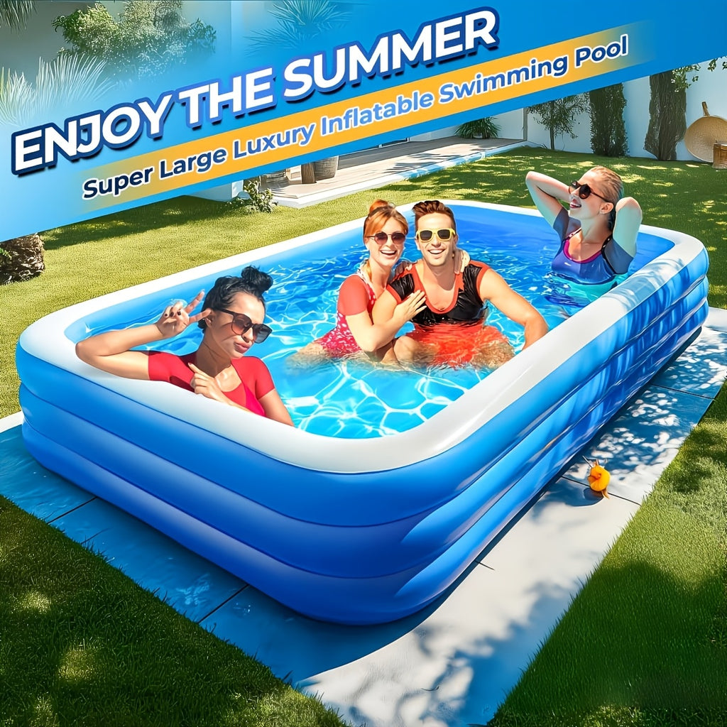 Adult Inflatable Swimming Pool, Super Large And Thick Family Swimming Pool, Thick Water Pool, Foldable And Easy to Store. Available In Multiple Sizes Such As 59/70/82/102/118 Inches. Suitable for Outdoor Use, Garden, Backyard And Summer Parties.