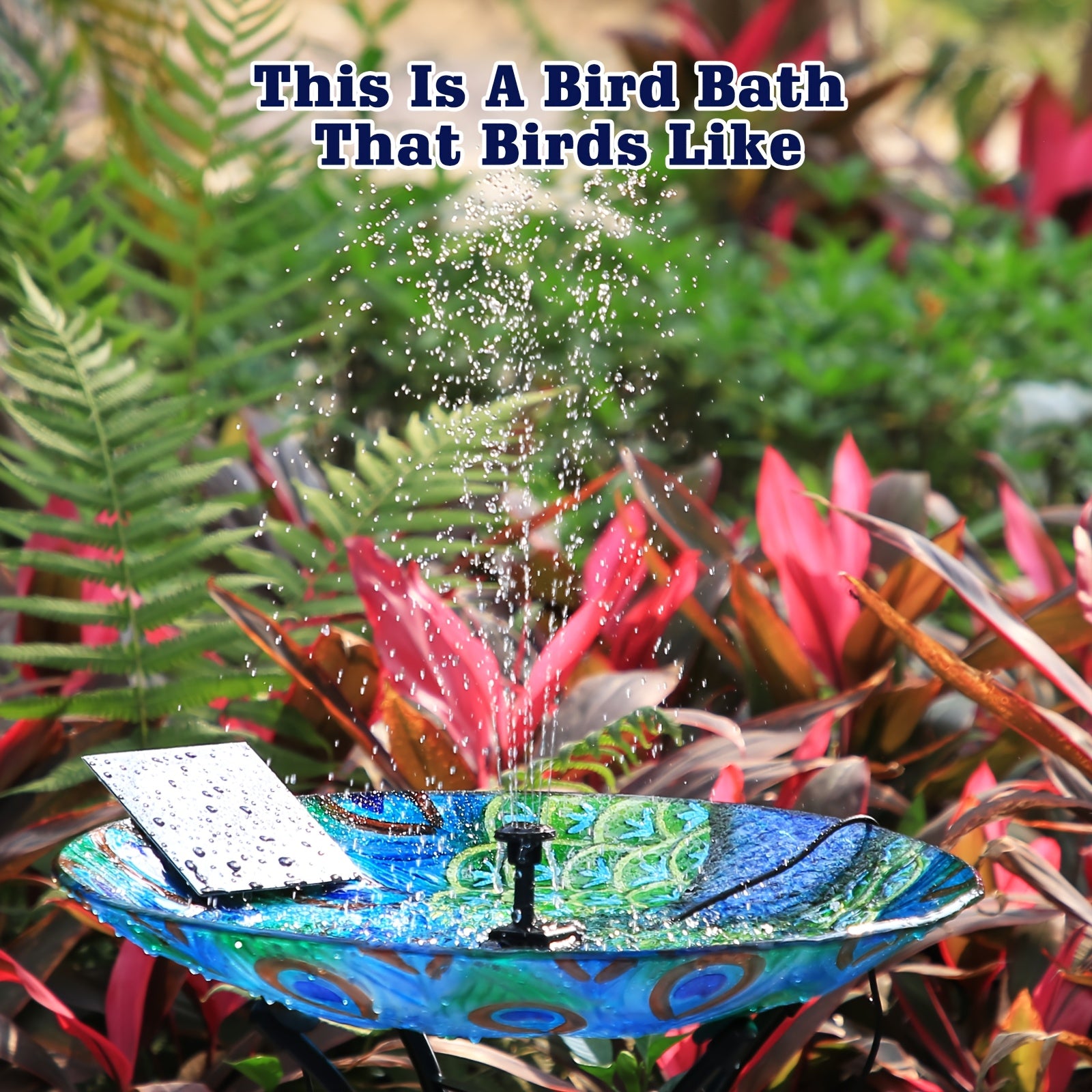 Solar Bird Bath Fountain Outdoor, IPX8 Waterproof Solar Powered Fountain Pump, Spray Water Feature For Garden Patio Courtyard Rockery Pond Decoration