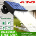 1/2/4 Pack Commercial Solar Wall Lights Outdoor - Smart Motion Sensor, IP44, Auto On/Off Dusk to Dawn for Courtyard, Porch, Deck & Garden Security Lighting (Acrylic Cover, 120° Wide Beam), Solar Lights Outdoor