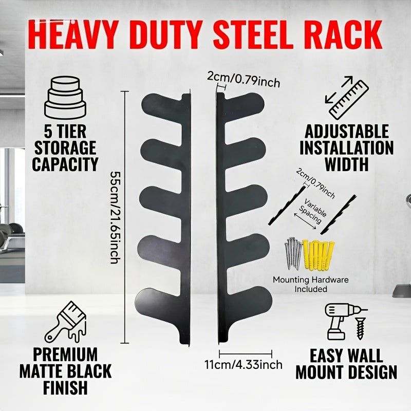 2pcs Heavy-Duty Wall Mount Tool Rack, Space-Saving Garden & Garage Tool Organizer For Shed, Warehouse & Home Use