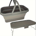 4.23gal Collapsible Picnic Basket with Stand-Up Table - Heavy-Duty High Quality & Leak-Proof Outdoor Storage, Foldable Lightweight Design with Sturdy Legs & Carry Handle, 3-in-1 Convertible for Camping, Travel, Home - Durable Rectangular Bucket for Picnic