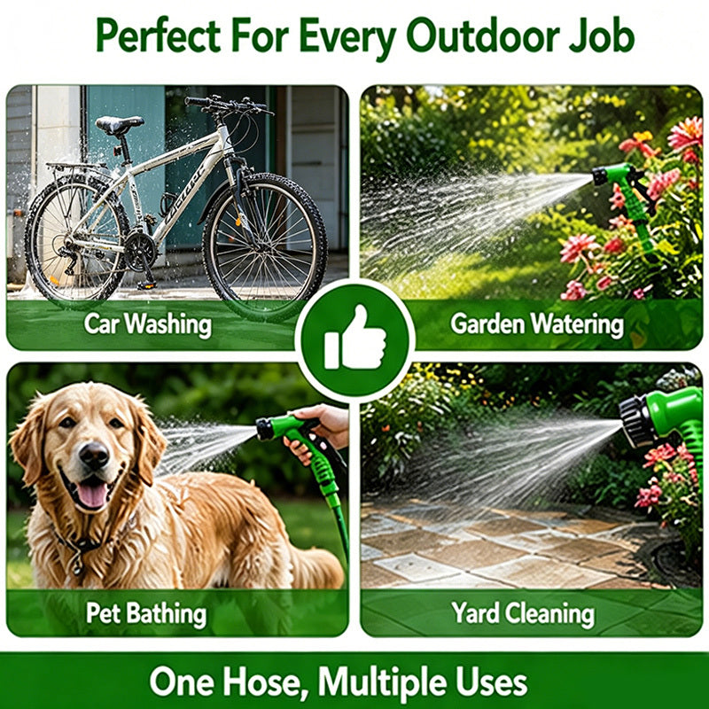 Multi-Functional High-Pressure Garden Hose Lightweight And Flexible, Leak-Proof Fittings, with 7 Spray Modes, Suitable for Lawns, Gardens, Outdoor Cleaning, Car Washes, 50/100ft Hose, Suitable for Year-Round Use
