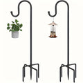 2 Outdoor Shepherd Hooks, Heavy-duty Bird Feeders with 5 Forked Bases, Adjustable Outdoor Shepherd Hooks, Garden, Wedding, Hanging Plant Bird Feeders, Anti-rust Metal, Easy to Install, Multi-functional Farmhouse Decoration