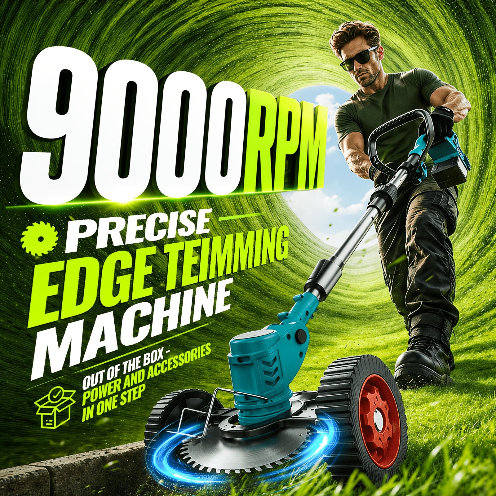 5200mAh Cordless Weed Wacker, 4-in-1 Electric Grass Trimmer, High-Capacity Batteries & Fast Charger, Electric Brush Cutter Kit with 30+ Blades (Metal/Plastic/Saw), Heavy Duty Yard Tool for Garden Patio, for Lawns, Gardens, And Yards Tool Discount,Men