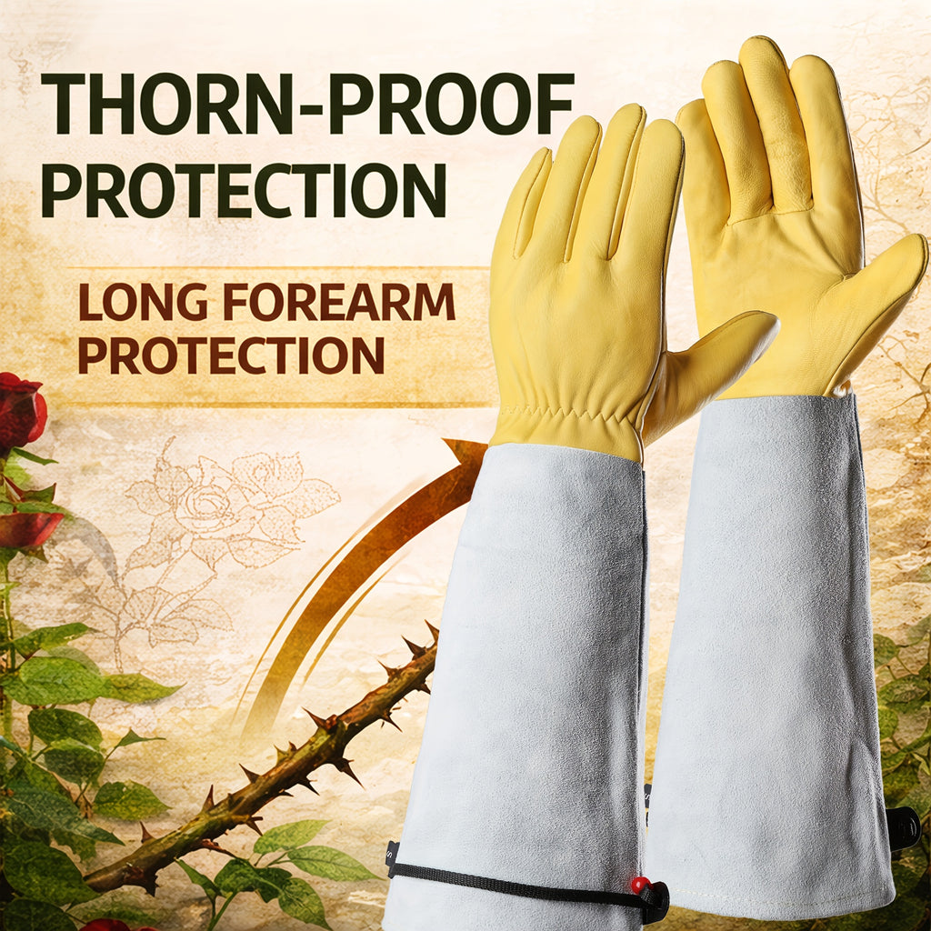 1 Pair JOISIV Professional Gardening Gloves for Men & Women, Thorn Proof Rose Pruning Gloves with Adjustable Cuff, Breathable, Long Garden Gloves with Forearm Protection, Ideal Garden Gifts & Tools for Gardener, Yard Work