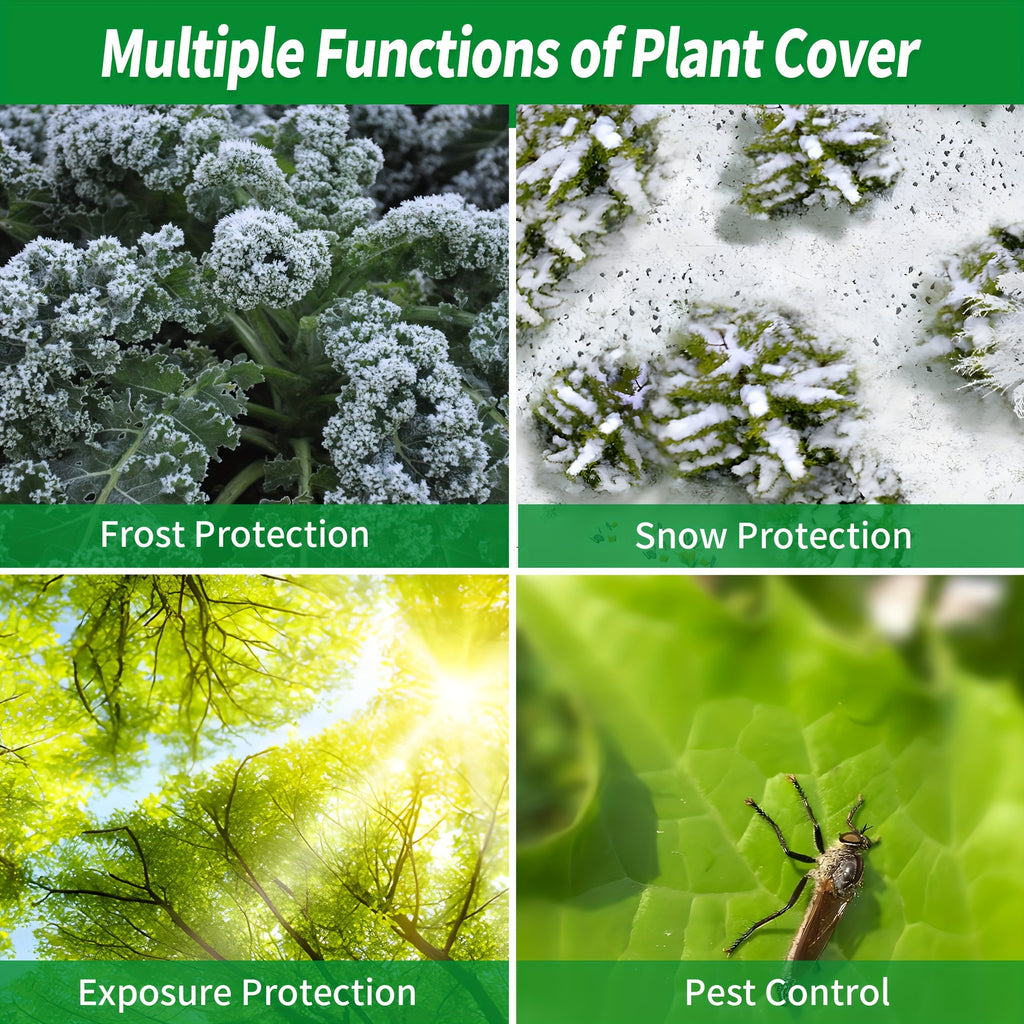 1/3/5/10pcs 10x50ft Plant Covers, Freeze Protection Frost Cloth for Winter, 0.9oz/yd² Reusable Frost Blankets for Floating Plants, Row Covers for Outdoor Vegetables Season Extension